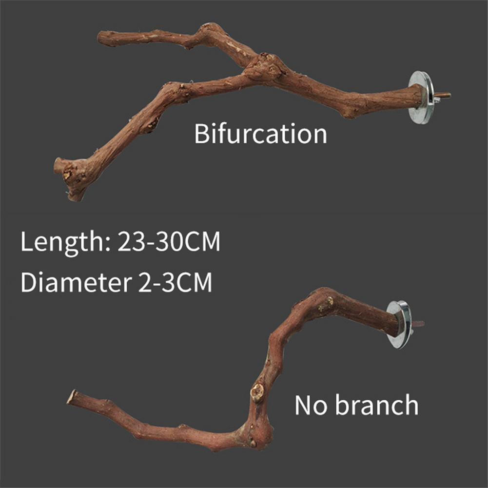 Pet Parrot Bird Standing Stick Wild Grape Wood Pole Bird Cockatiel Parakeet Perches Bite Claw Grinding Toy Bird Cage Accessories