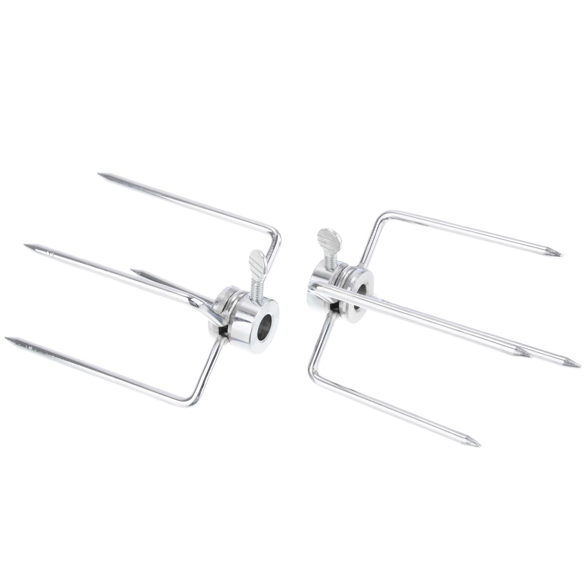 2 st spett grillgafflar rostfritt stål spett grillgafflar kol kyckling grill spett grillverktyg