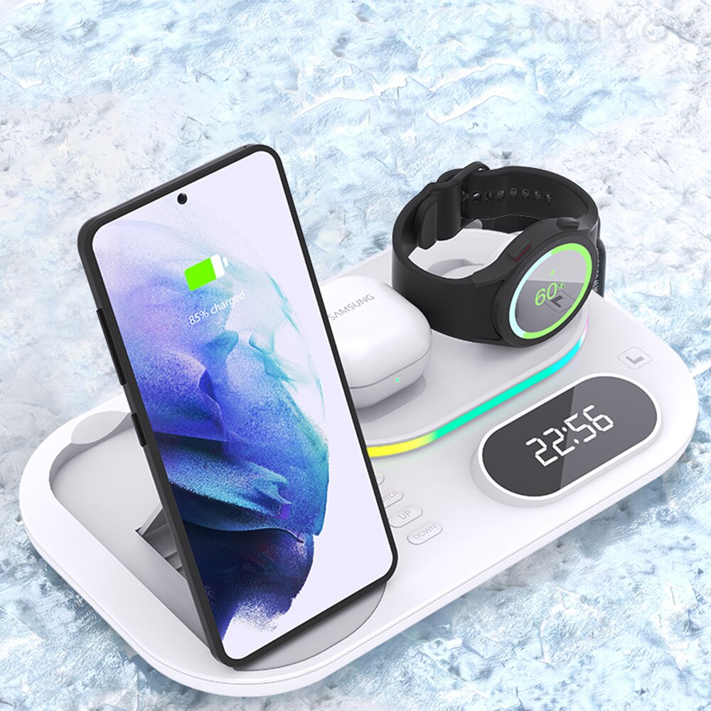 Päivitä nopea langaton laturi  qi 3 in 1 langaton latausasema, joka on yhteensopiva apple airpodin kanssa iphone samsung watch galaxy  s20