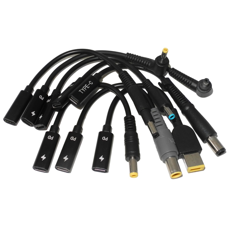 Laptop Dc Voeding Adapter Connector Cable Cord USB Type C PD Vrouwelijke om Universele Stekker Converter voor Lenovo hp Asus