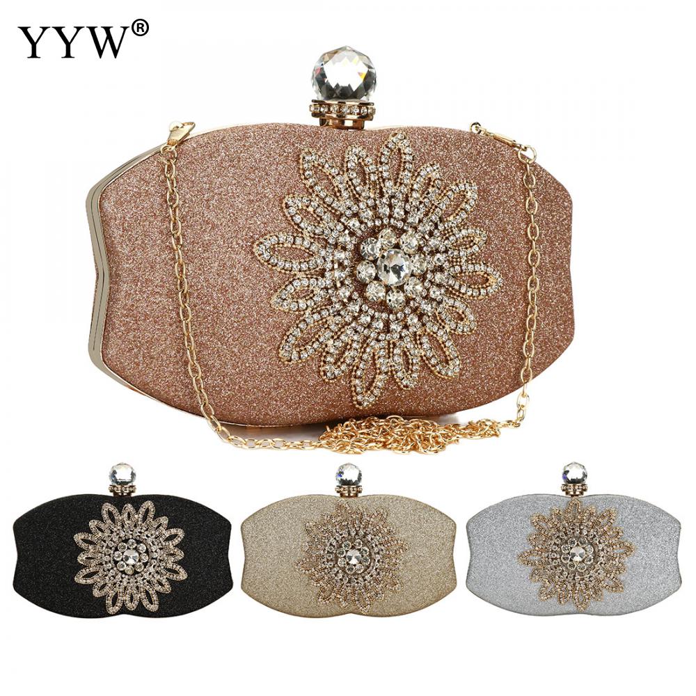 Floral cristal embrague bolsas para las mujeres boda embragues monedero rosa de plata Mujer carteras Mochilas de Mujer