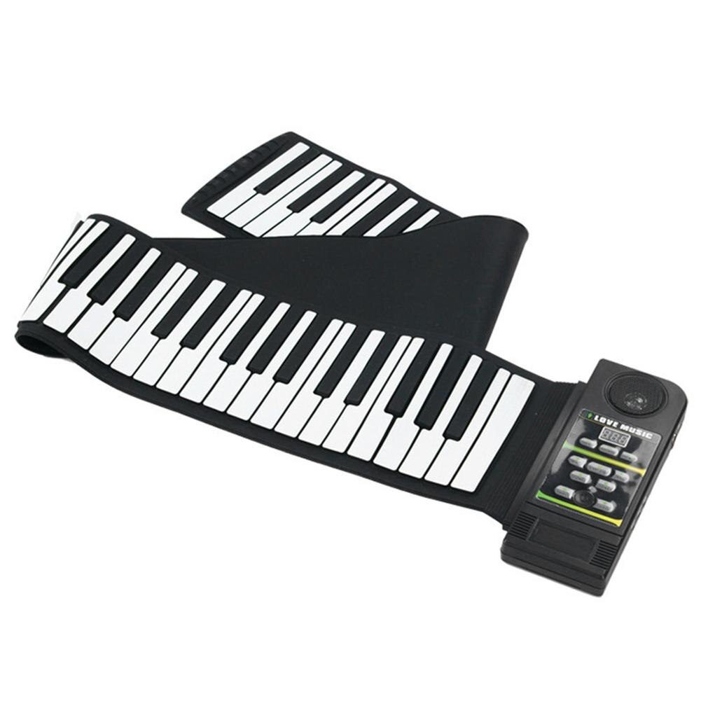 Portable 88 Keys Flexible Roll Up Piano Soft Silicone Folding Electronic Keyboard for Children Student Training Learnning