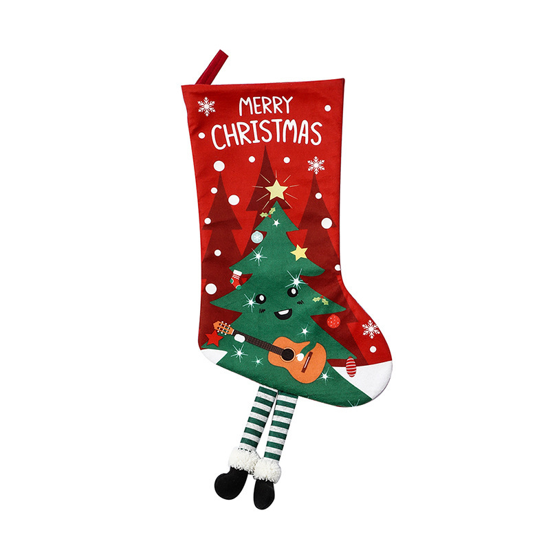 Paw Shaped Christmas Decorations For Home Stockings Cute Xmas Tree Ornament Decor with Bow Tie Year Sock Year 2024: Light Grey