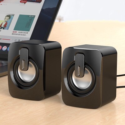 Voor Pc Laptop Notebook Niet Bluetooth Luidsprekers Mini Computer Speaker Usb Bedrade Luidsprekers 3D Stereo Sound Surround Luidspreker: Black ordinary