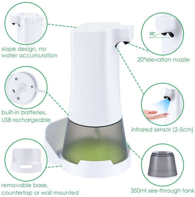 Automatische Zeepdispenser, Non-contact Zeepdispenser, Usb Opladen Automatische Zeepdispenser IPX4 Waterdicht