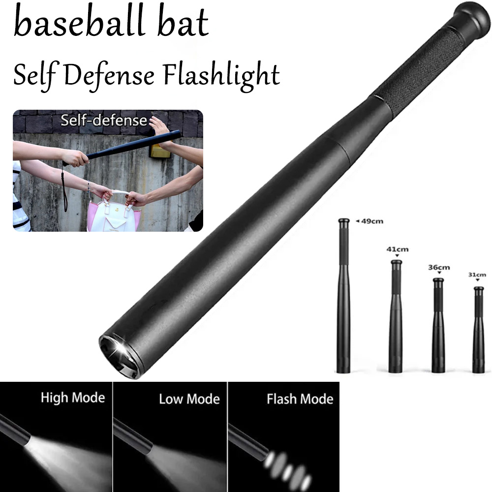 LED Baseball Bat Flashlight Waterproof Aluminium Alloy Super Bright Baton Emergency Protection and Outdoor Lighting Flashlight
