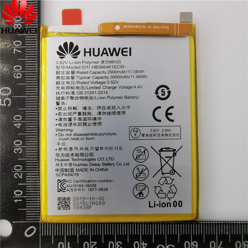 100% Originele Real 3000 Mah HB366481ECW Voor Huawei P9/P9 Lite/Honor 8 5C/G9/P10 lite/P8 Lite /P20 Lite/P9lite Batterij