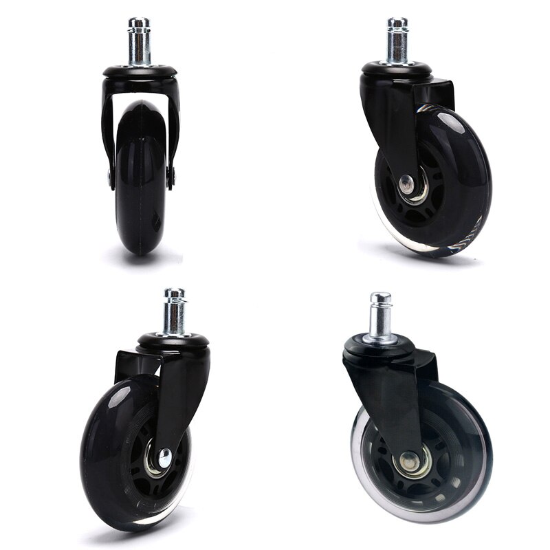 3 inch transparent casters Office chair caster Furniture silent wheels Swivel Rubber Caster Wheels Replacement Soft Safe Rollers