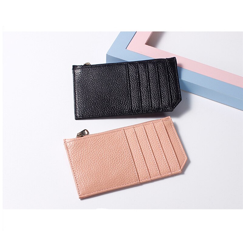 Retro mini kredittkortlomme i skinn for menn og kvinner