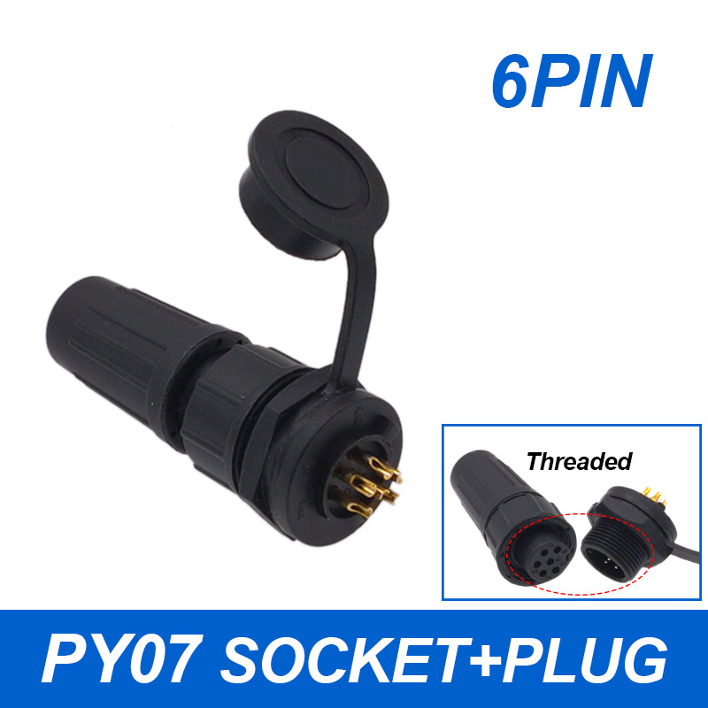 1 Stuks Connector Plastic Waterdichte Stopcontact Ip67 Py07 Z108 Butt Connectors 2pin 3pin 4pin 5pin 6pin 7pin 8Pins: Blauw
