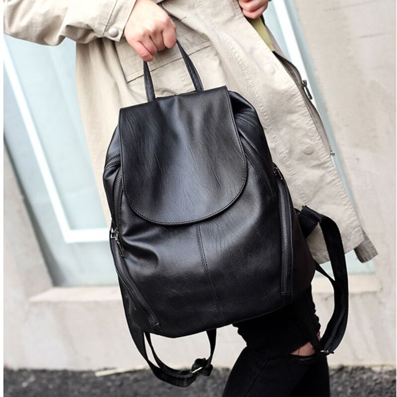 décontracté femmes sac à dos femme en cuir PU sacs à dos noir sac à dos sacs pour étudiants filles jeune dame voyage sac à dos