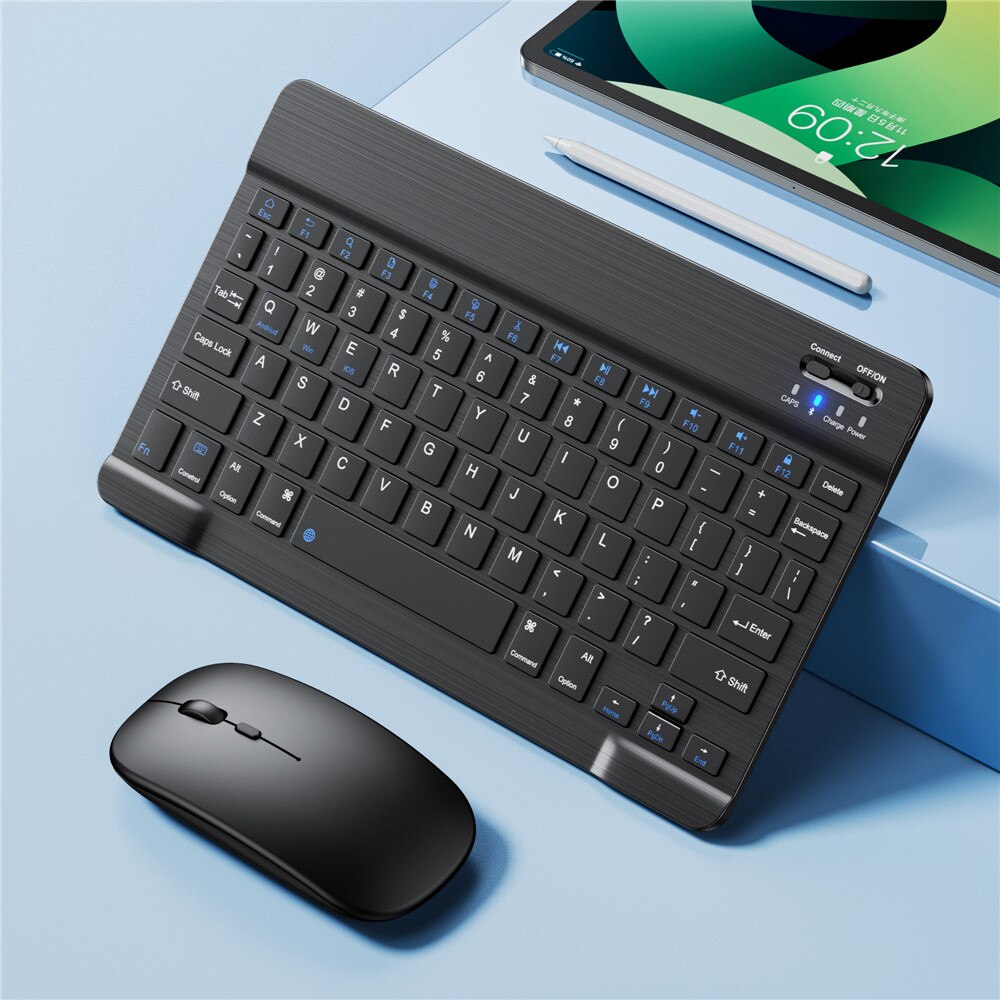 Klawiatura Bluetooth bezprzewodowa klawiatura i mysz hiszpańska Mini rosyjska klawiatura do ipada telefon Samsung Tablet ipad pro 11 air 2020