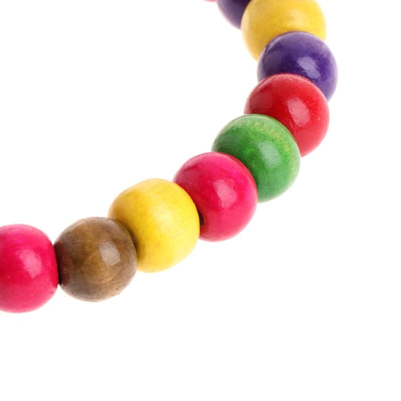 Natural Wooden Parrots Swing Toy Birds Colorful Beads Bird Supplies Bells Toys Perch Hanging Swings Cage for Pets parrot toys