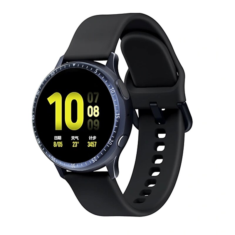 Bezel ring för samsung galaxy watch active 2 40mm 44mm skydd fodral fodral sport lim metall stötfångartillbehör aktiv 2 40