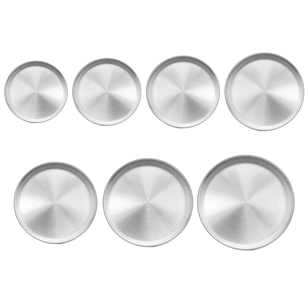 Assiette à manger en acier inoxydable, plats dorés plateau rond gâteau plateau de maquillage Steak occidental articles de table Style européen outils de cuisine