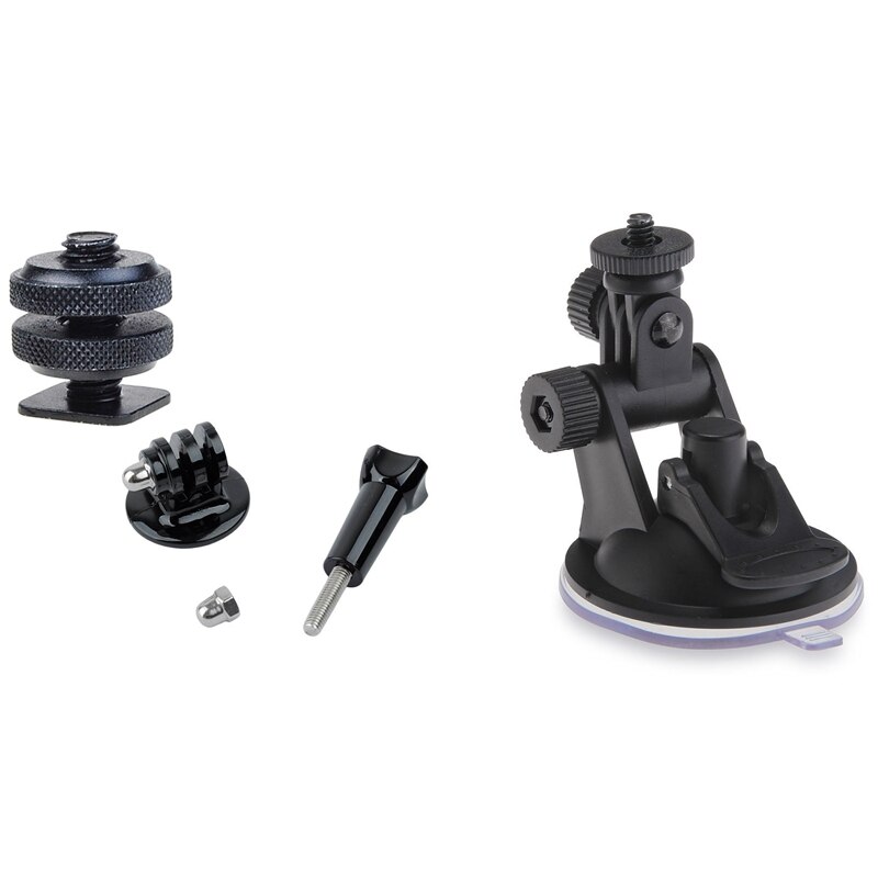 thumbnail: Mini Zuignap Houder – Met 3 Zuignappen & 1/4 Inch Moer Adapter, Voor Auto, Boot Of Dakbevestiging