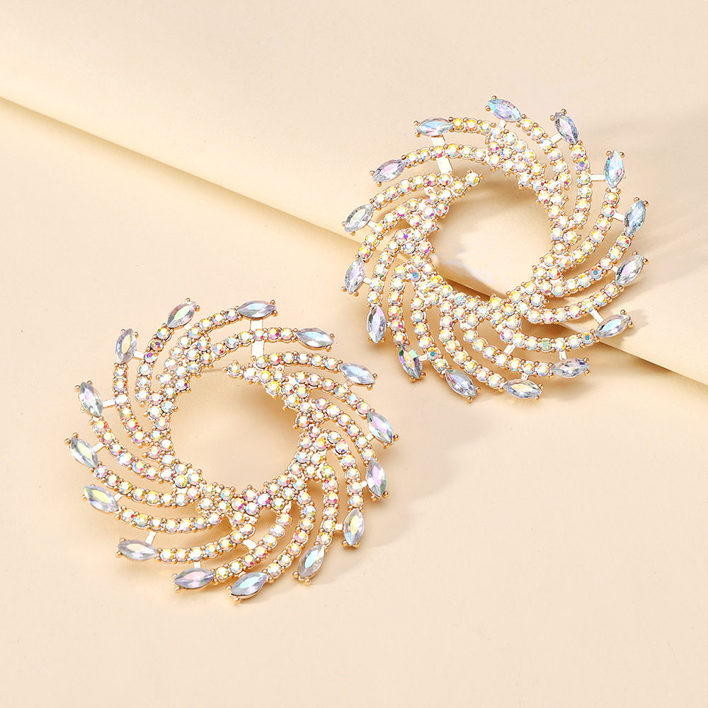 Pendientes grandes de cristal redondos con forma de flor de sol para mujer, joyería inusual de lujo para de graduación, accesorios para las orejas,: Color amarillo claro