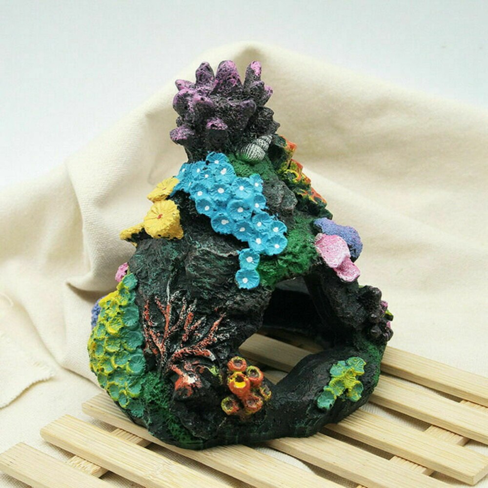 Aquarium Decorations Coral Rock Vivid Resin Fish Tank Mountain Cave Ornament