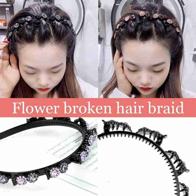 1 stücke Stirnband Strass Stirnband Frauen Haar Bands Band Krallen Clips Doppel Pony Frisur Haarnadel Haar Clip Zubehör