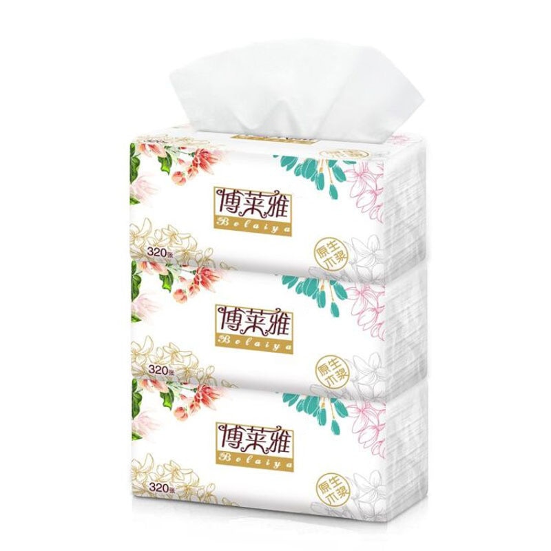 3pc /  påsar breeze pumpade pappersstockar 3 förpackningar 320 omnämnanden 100 pumpar 3 lager silkespapper toalettpapper pumpade servetter tissue