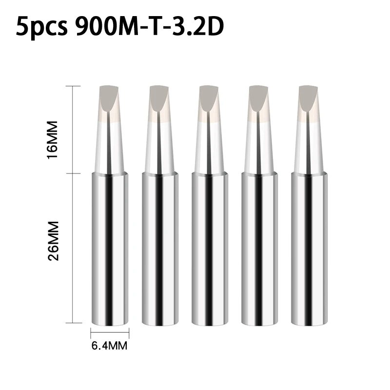 Puntas de soldador Serie K/SK/B/I/IS/1C/2C/3C/4C/2.4D/3.2D, accesorios para herramientas de soldadura BGA, 900M-T, 5 paquetes: YELLOW