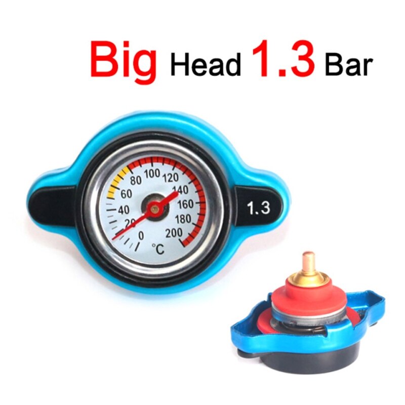 Radiator Cap with Temperature Gauge 0.9 Bar/ 1.1 Bar/1.3 Bar Universal Radiator Cap for Car Motorcycle High Pressure: 6