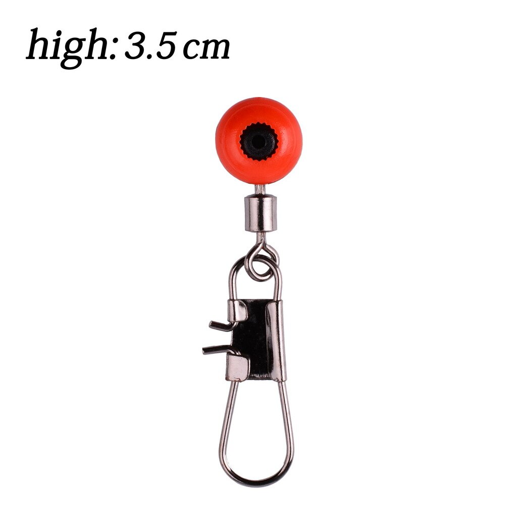 20 stk / parti fiskesnøre krog drejelige skaft klip stik lås snap hav plads bønner lokke fiskekrog stik drejelig: Rød l