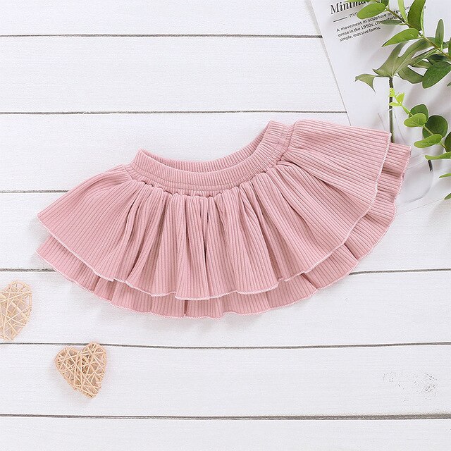 Zomer Peuter Baby Meisjes Bloemen Korte Broek Gebreide Taille Geplooide Rok 1Pcs