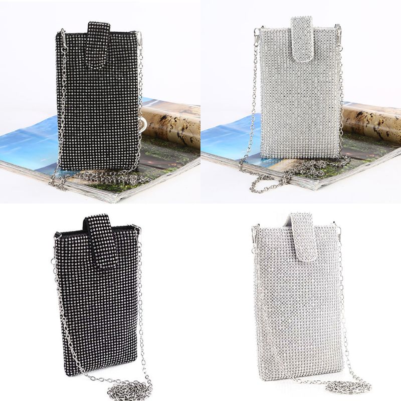 THINKTHENDO – sac à main de soirée, pochette pour femmes, petit sac à bandoulière pour téléphone portable, portefeuille