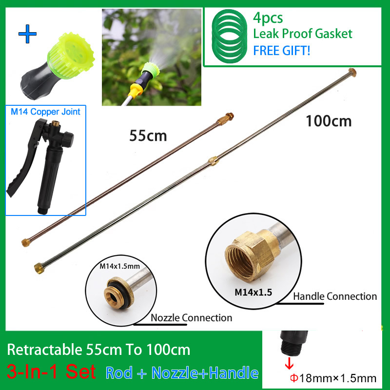 3In1 Edelstahl 1m Versenkbare Spritzstab Kupfer Stecker Outdoor Garten Spritzen Für Elektrische Hand Sprayer Zubehör: Dark Khaki
