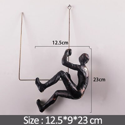 Vægdekorationer skulptur retro klatring figurer vedhæng væg statue stue væg dekorative sportsmand: D
