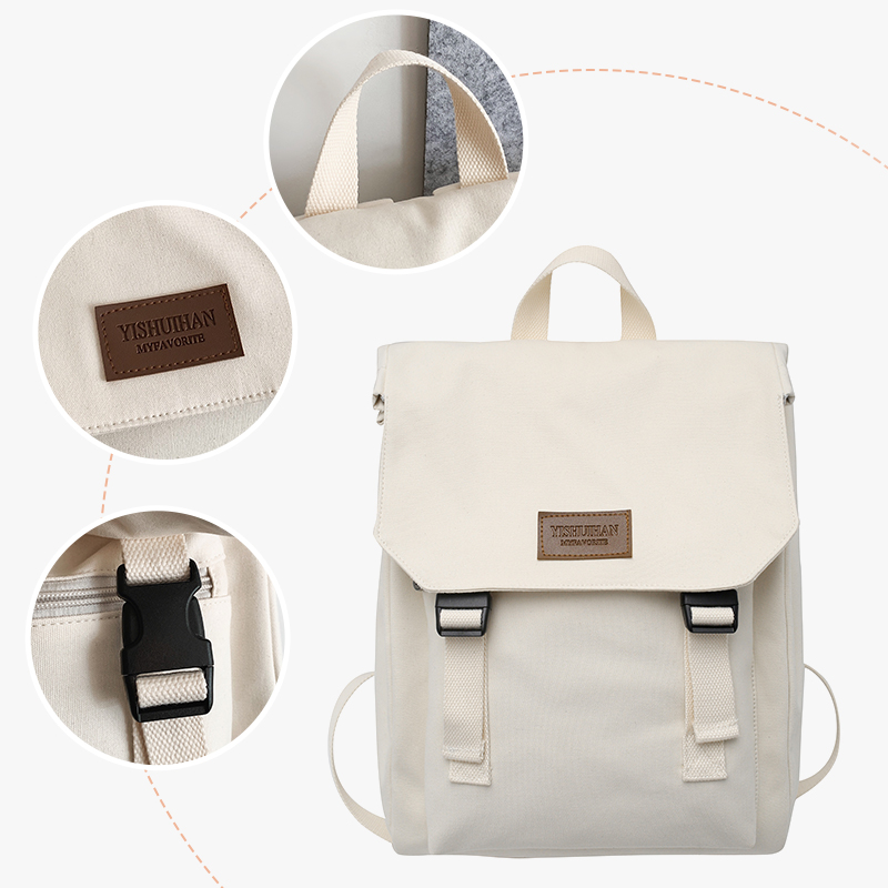 Canvas Schoolbag Female College Student Junior High School Girl High School Student Large Capacity Backpack Backpack