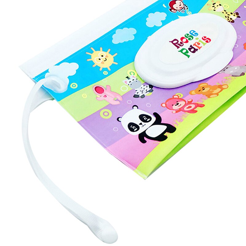 1Pc Baby Wipes Box Wet Wipe Box Cleaning Wipes Carrying Bag Clamshell Snap Strap Wipe Container Case