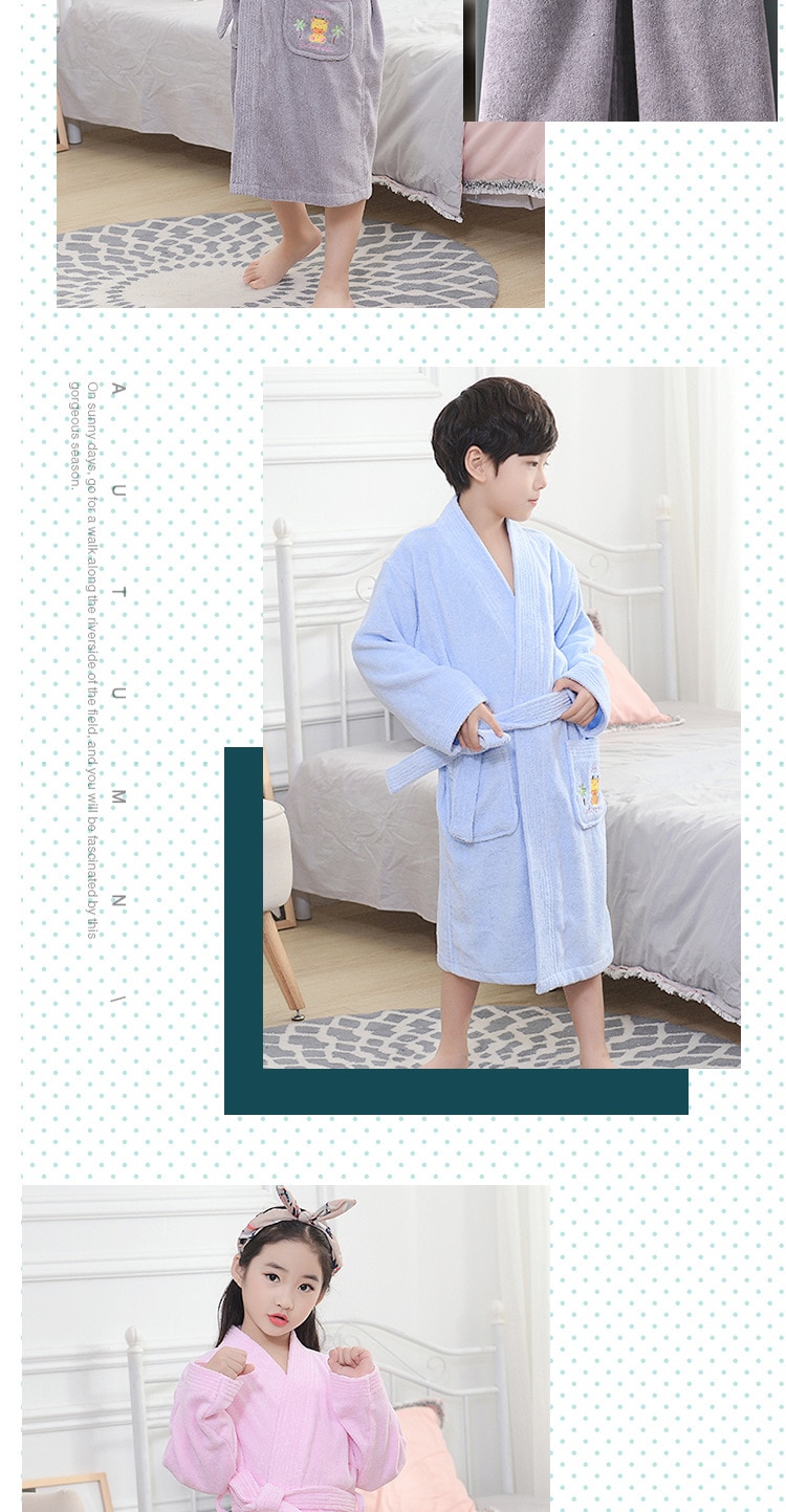 Albornoz de algodón para hotel, camisón largo grueso con cuello kimono absorbente para parejas, para Otoño e Invierno