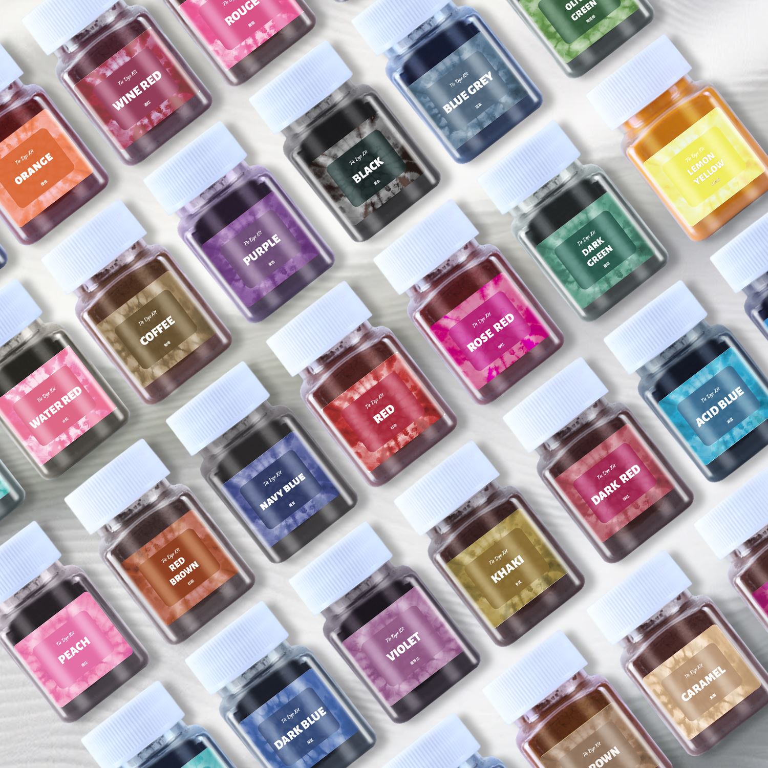 30ml/50ml pulverfargestoffer til tekstilfarging, batikfarging av plagg, bomull, multifunksjonspigment til oppussing av gamle klær