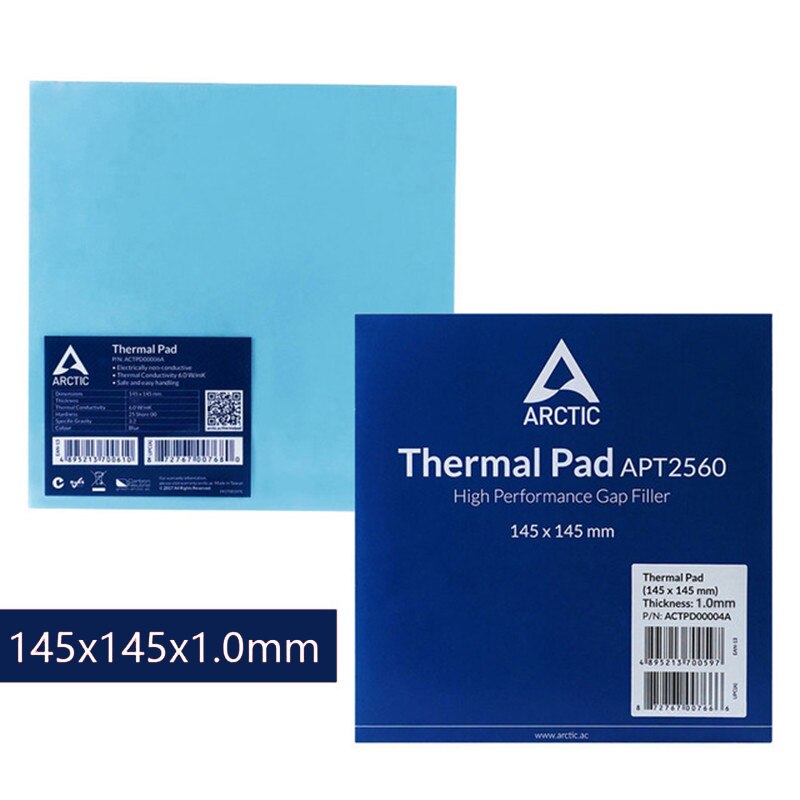 ARCTIC High Efficient Thermal Pad 145x145x0.5/1.0/1.5mm Graphics Card Memory North And South Bridge Water Thermal Pad 6.0 W / mK: 145X145X1mm