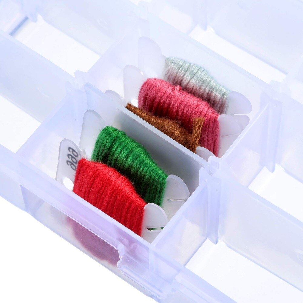 36Grid Embroidery Floss Cross Stitch Organizer Box with Floss Winder Embroidery Organizer Box Cross Stitch Craft Sewing Tools
