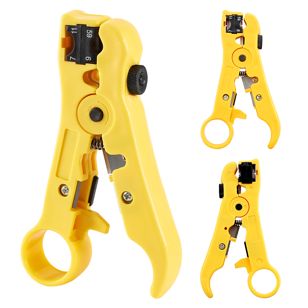 RG6 RG59 RG7 RG11 Wire Stripper Crimper Tool Kit Coaxial Cable Crimping Pliers Set With F BNC Compression Connectors