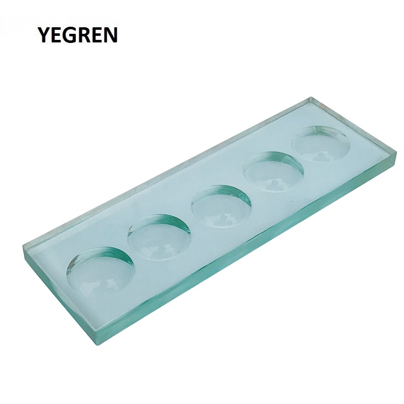 Tobogán de microscopio biológico de cristal, 5mm de grosor, 5 tobogán redondo cóncavo en blanco para investigación biológica, detección de líquidos, 1 unidad