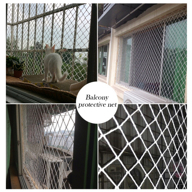 Wit Nylon Beschermende Netto Rooster Trap Balkon Veiligheid Bescherming Hek Kids Peuter Huisdier Veilig Dek Anti Vallen Net