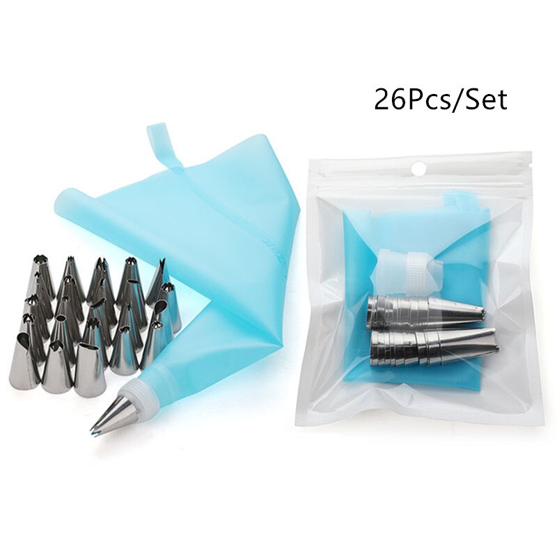 8/14/26 sztuk silikonowa torba cukiernicza akcesoria kuchenne narzędzia DIY wielokrotnego użytku ciasto domu gadżet narzędzia robić pieczenia na ciasto dekorowanie dyszy