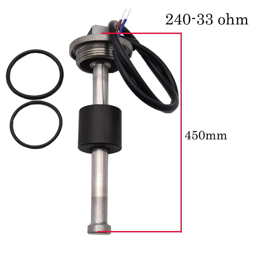150-600mm båd bil brændstof senderenhed vandstandssensorer til 0 ~ 190 /240-33 ohm olie væsketank brændstof senderenhed brændstof niveaumåler: 450mm-240 ohm