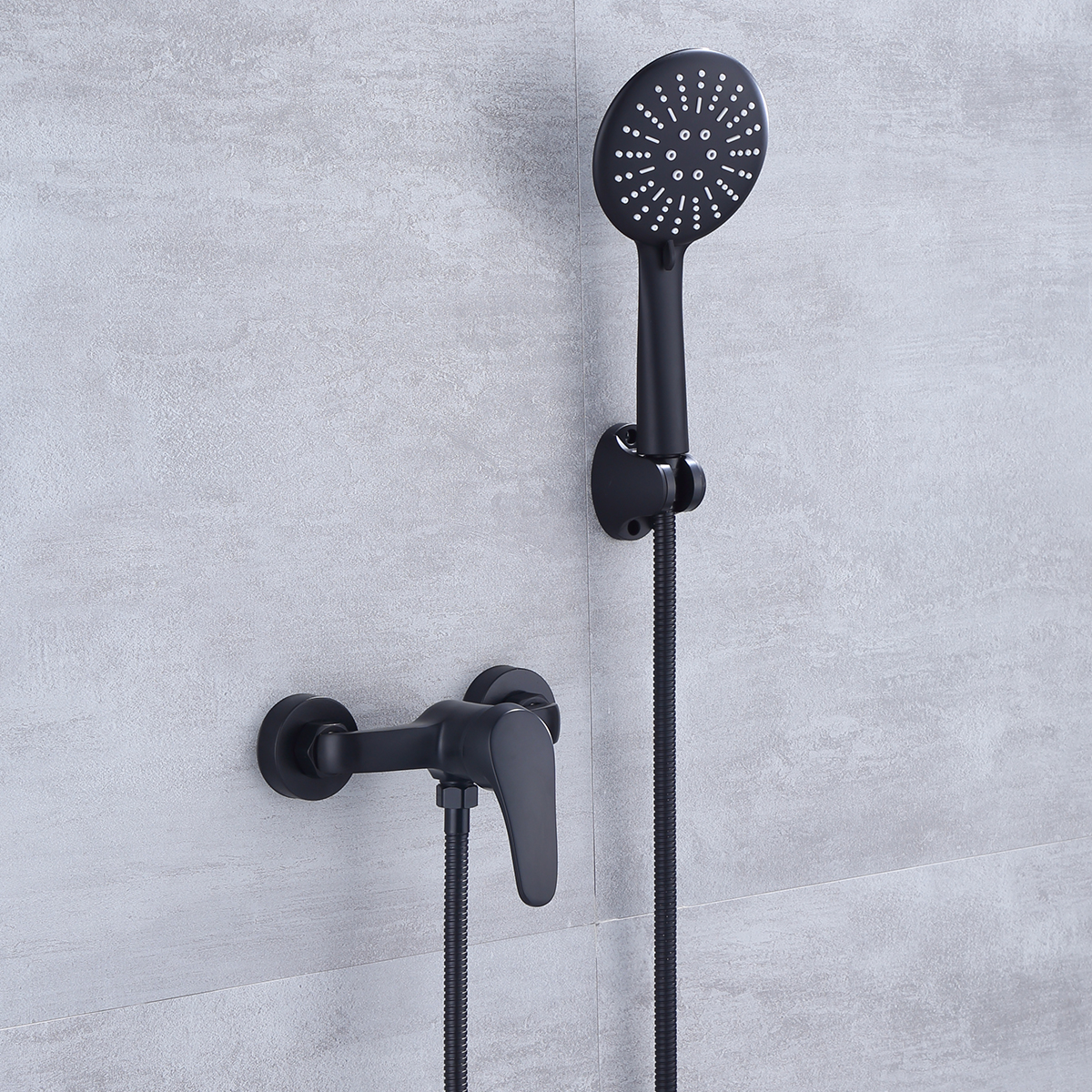 Matte Black Badkamer Douchekraan Set Wall Mount Douche Mengkraan Rvs Bad Douche Mengkraan Douche Mixer