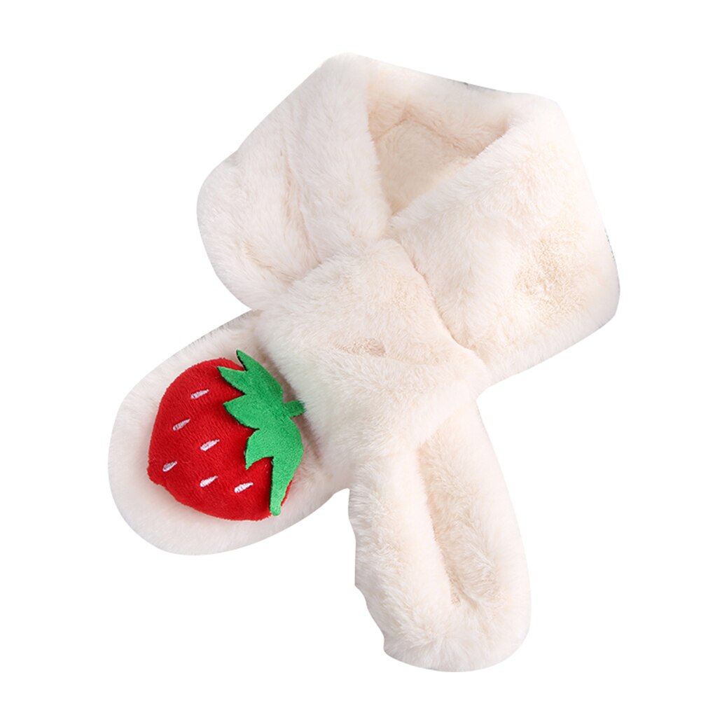 Søde jordbær børn barn dreng pige plys varm efterår og vinter hals krave varmere tørklæde blødt udendørs tøj tilbehør