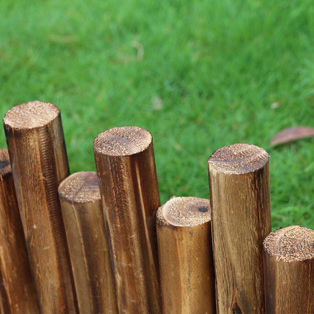 Anti-Corrosion Wood Log Lawn Grass Edging Garden Courtyard Flower Bed Border Fence Decor
