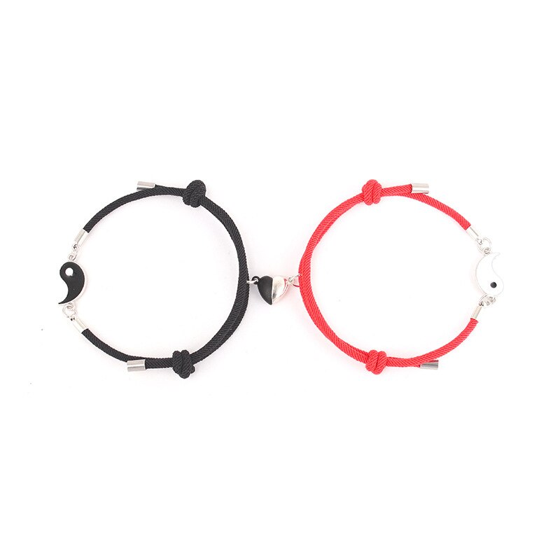 Europese Milan Touw Tai Chi Yin Yang Paar Armband Voor Liefhebbers Magneet Hart Armband Voor Koppels Voor Haar ZR-05