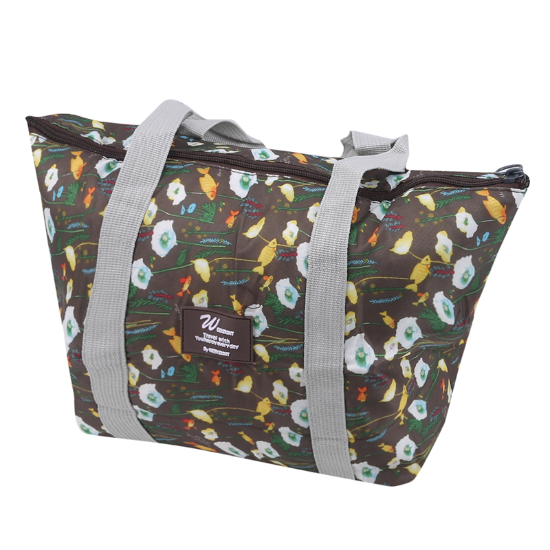Draagbare Picknick Tassen Print Grote Capaciteit Lunch Tas Waterdicht Voor Voedsel Thermische Doos Vouwen Bento Bag: coffee