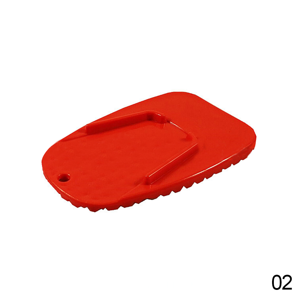 1 st Zwart Universele Motorfiets Plastic Zijstandaard Moto Bike Kickstand antislip Plaat Side Extension Ondersteuning Voet Pad Base: Rood
