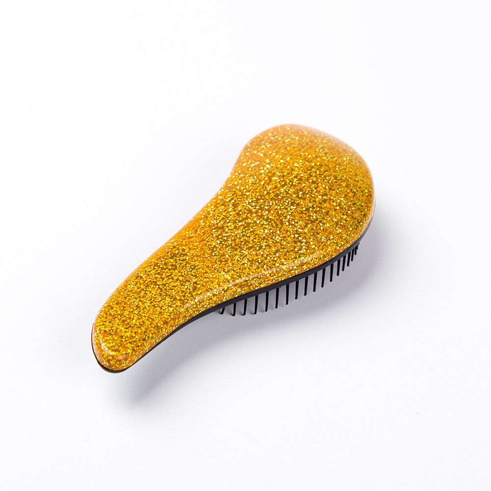 1pcs Anti-static Hair Brush Comb Styling Tools Electroplate Detangling Massage Combs For Salon Styling Hair Brush Straightene: Golden