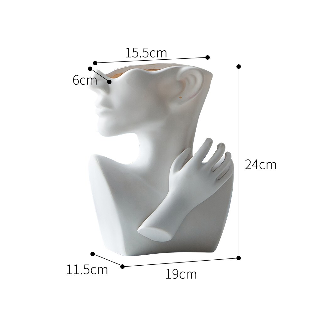 Moderne vase skulptur abstrakt kunst ansigt model boligindretning tilbehør stue dekoration skrivebord blomstervaser statue